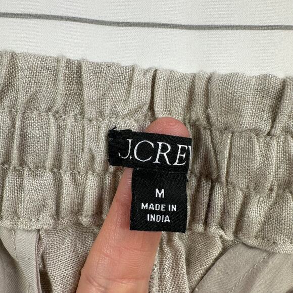 J. Crew Pants Womens Medium Flax Beige Seaside Wide Leg Linen Coastal Relaxed - Picture 5 of 12